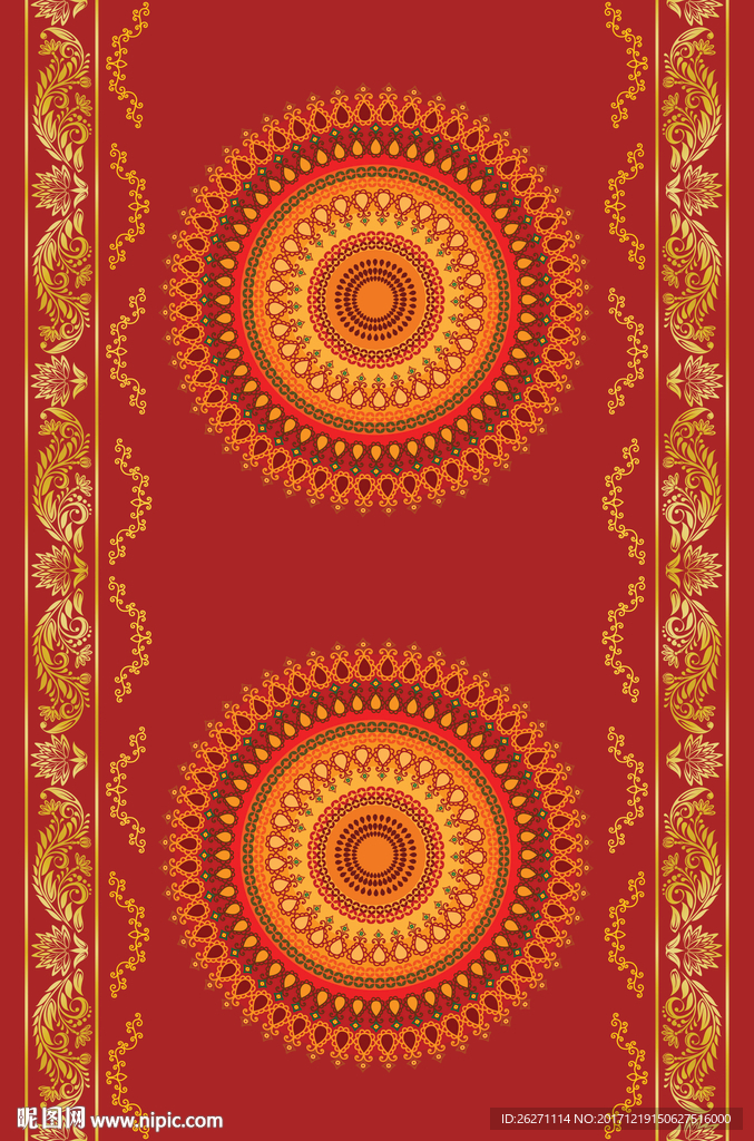 欧式彩印地毯循环
