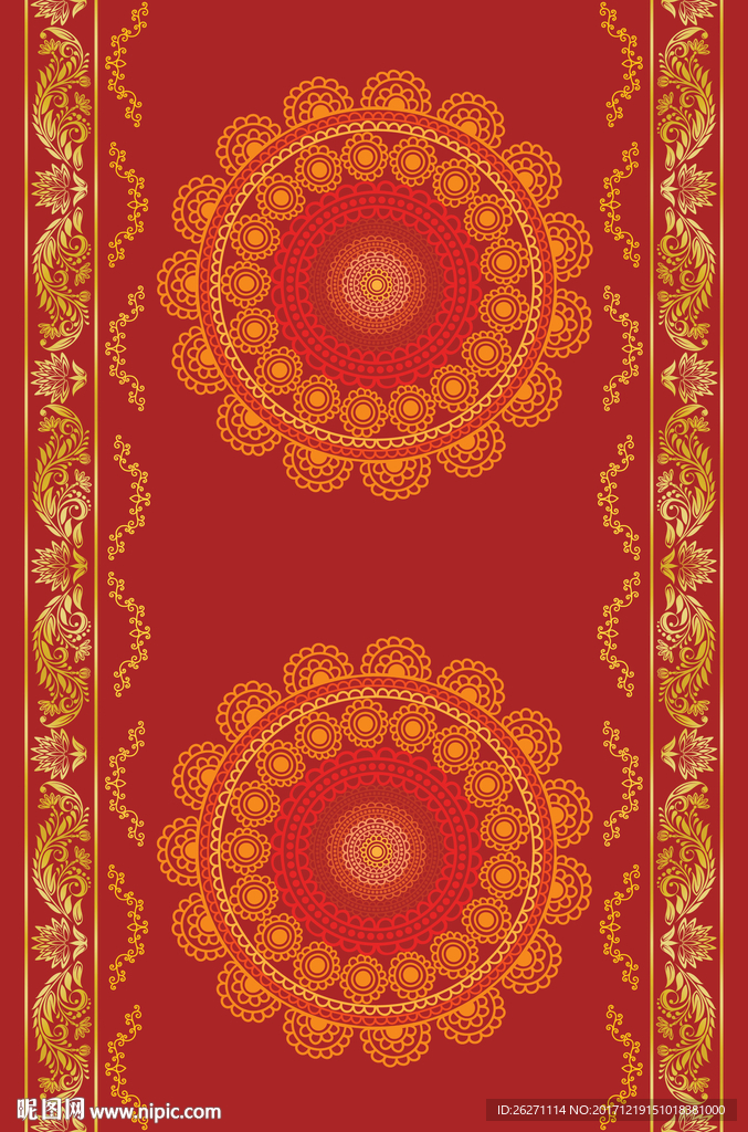 循环  彩印地毯