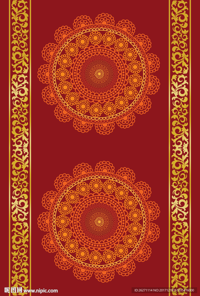 欧式地毯循环  彩印地毯