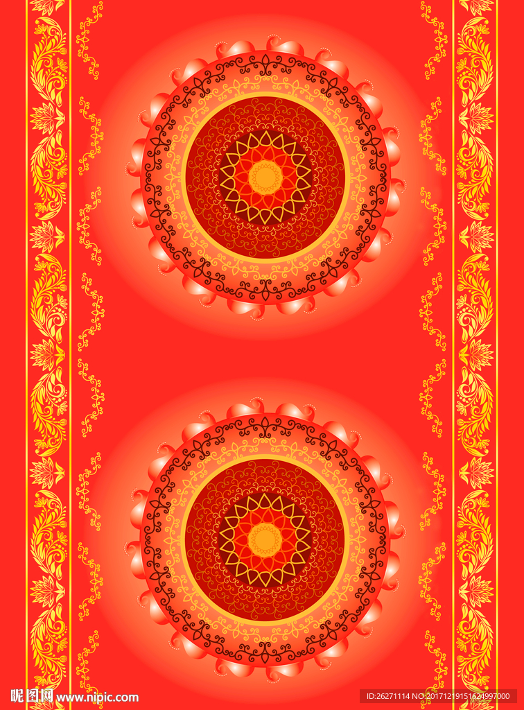 欧式地毯循环 印花地毯