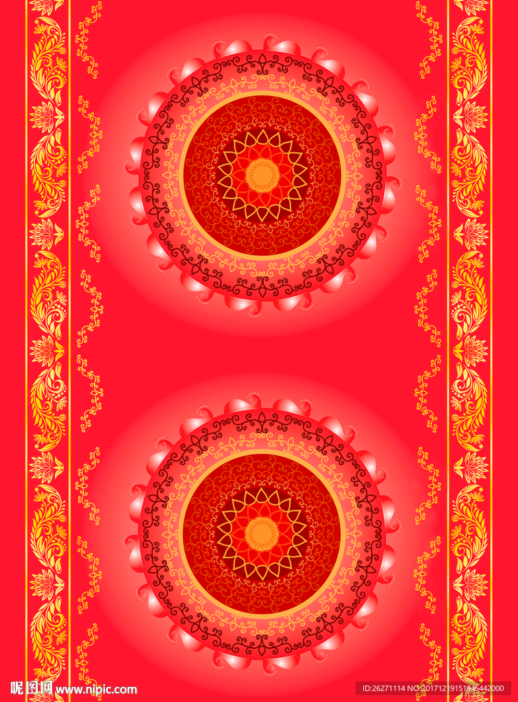 欧式地毯循环 印花地毯