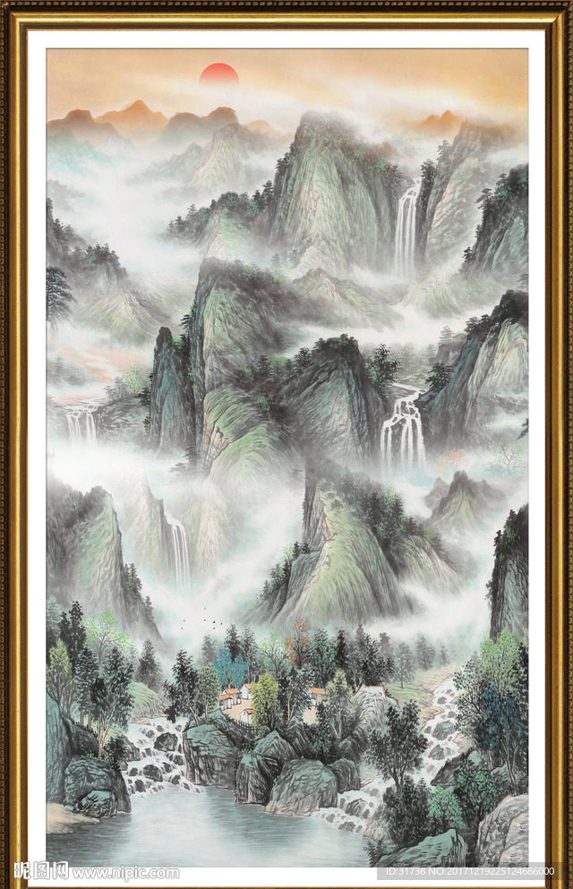 竖幅山水画