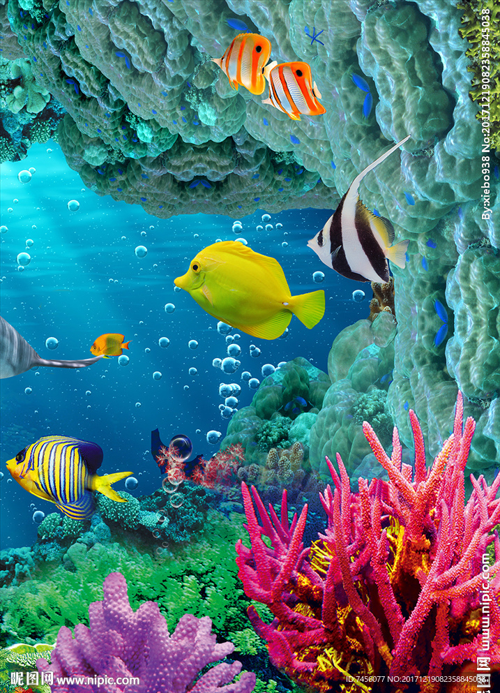 海藻游鱼高清玄关过道