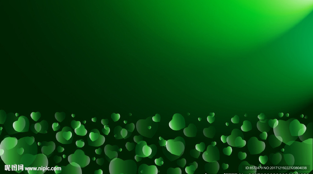 绿色心形背景