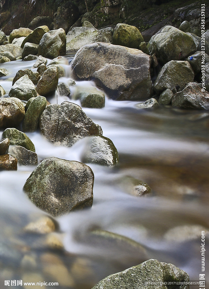 小溪流石头风景画玄关过道