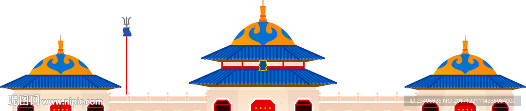 成吉思汗陵AI设计素材