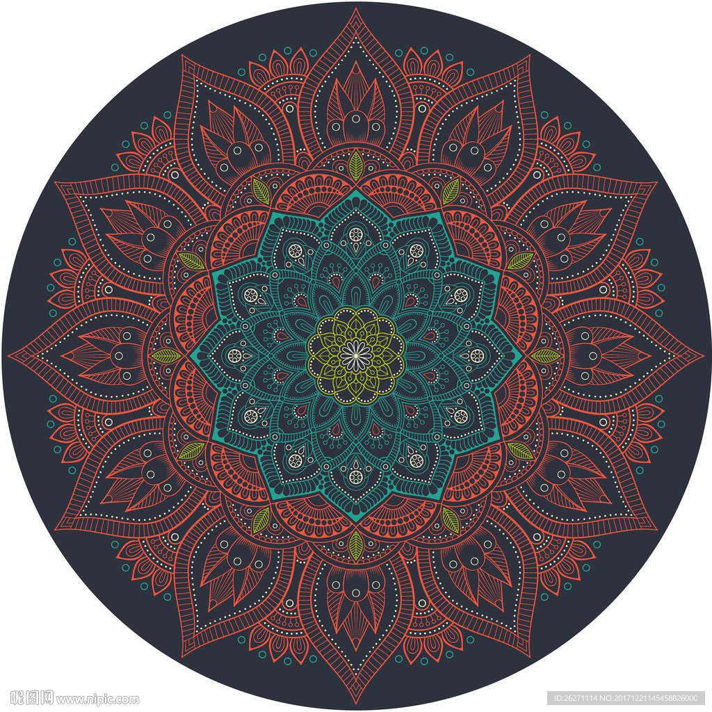 欧式地毯 彩印圆形