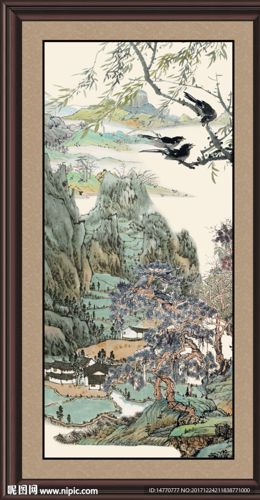 竖幅国画