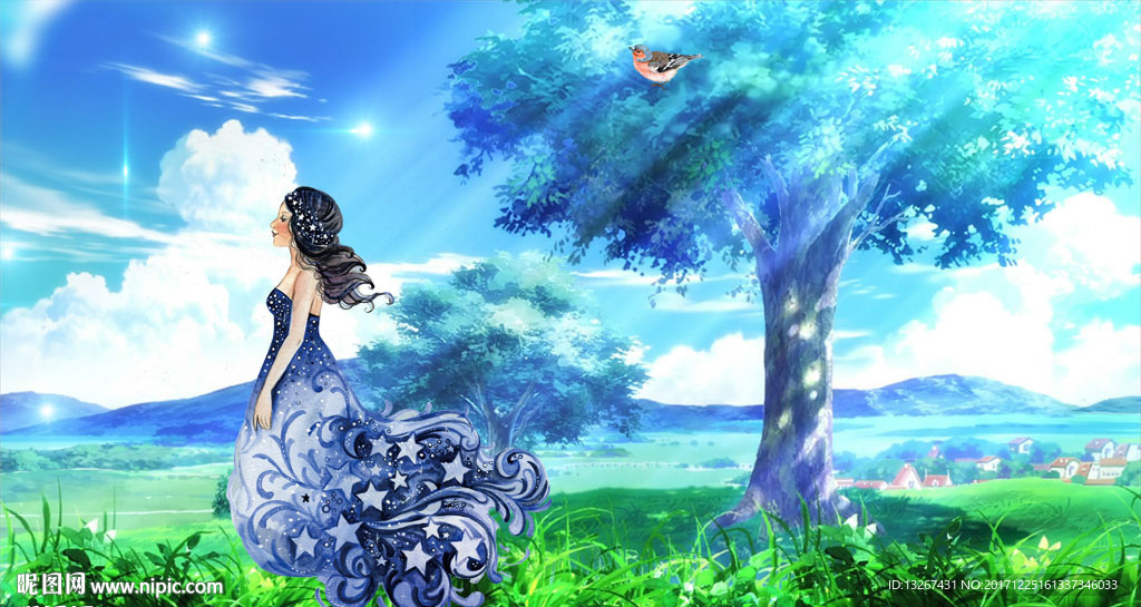 水彩森林梦幻
