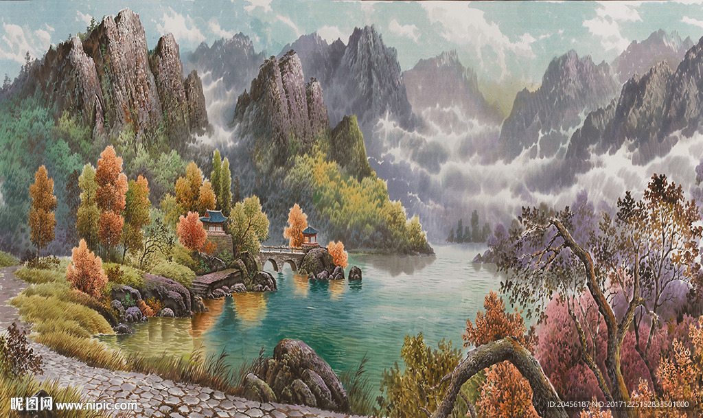 大自然山河装饰画图片
