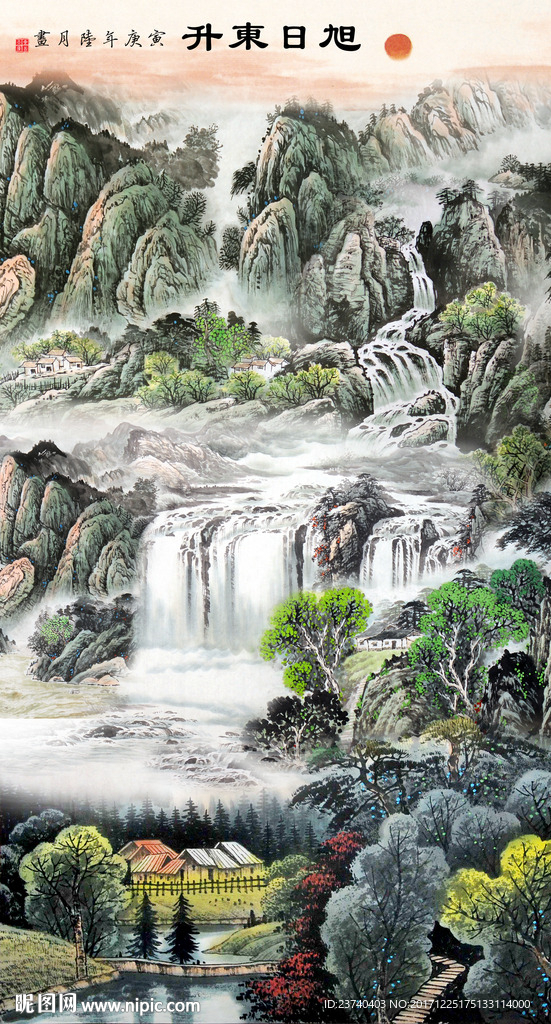 山水国画玄关