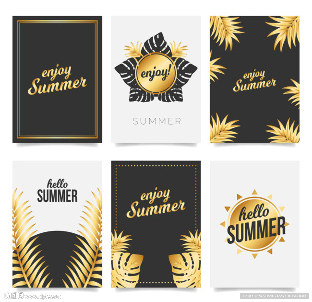 金色叶子装饰花纹