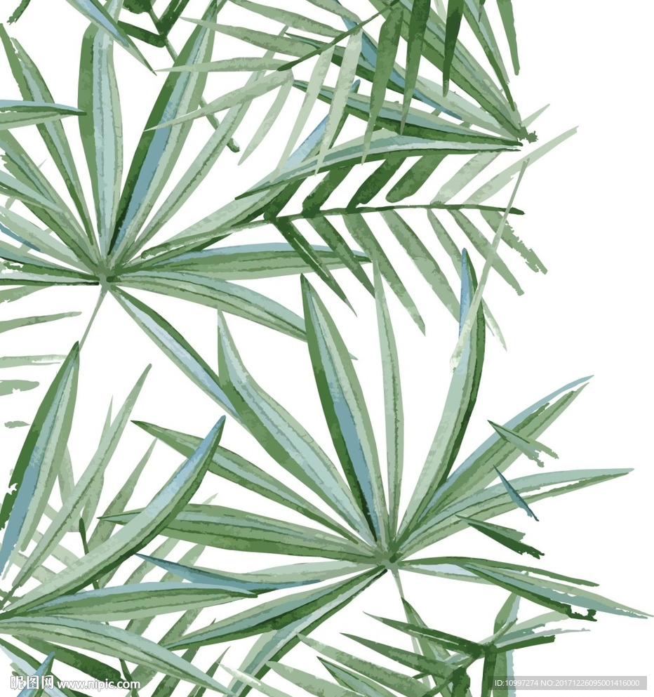 手绘叶子装饰图案