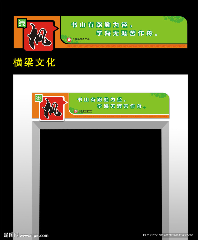 横梁文化异形学校展板