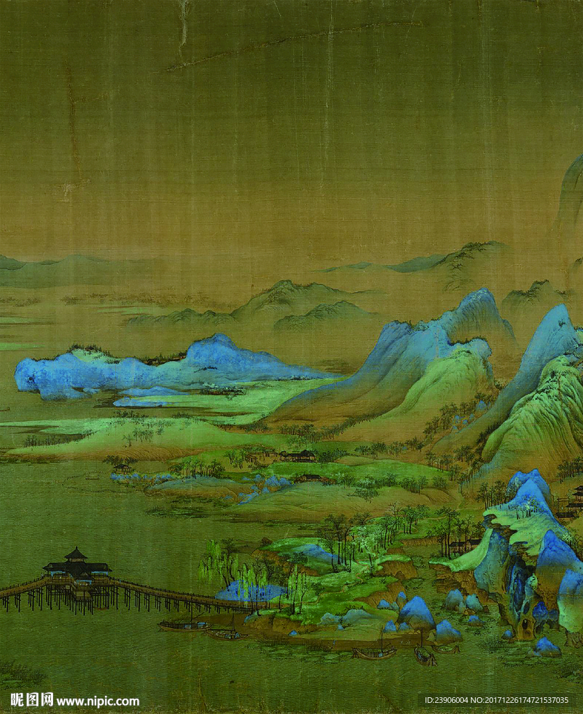 千里江山装饰画古画