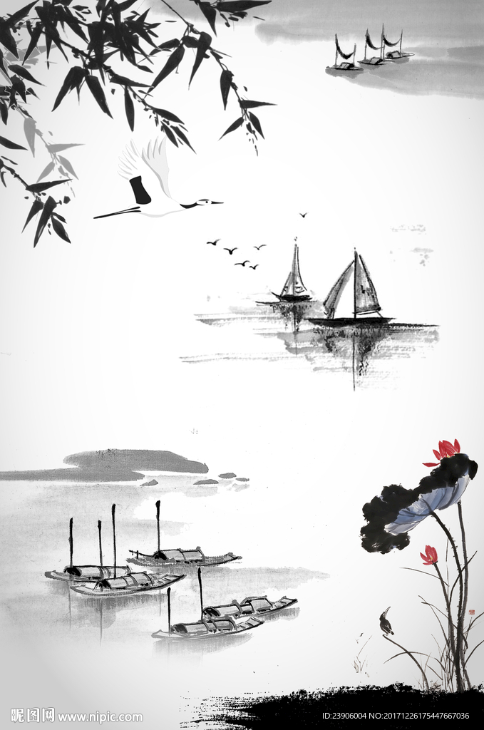 水墨山水装饰画挂画