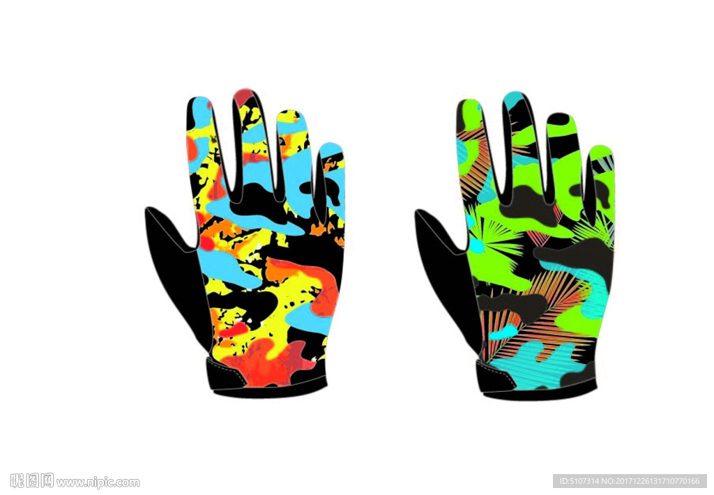 手套设计迷彩运动骑行手套