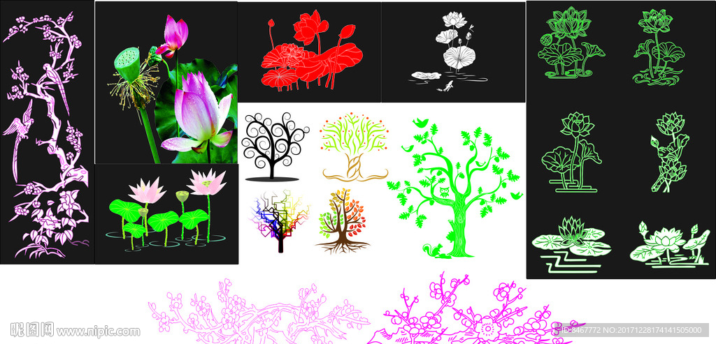梅兰竹菊荷合辑