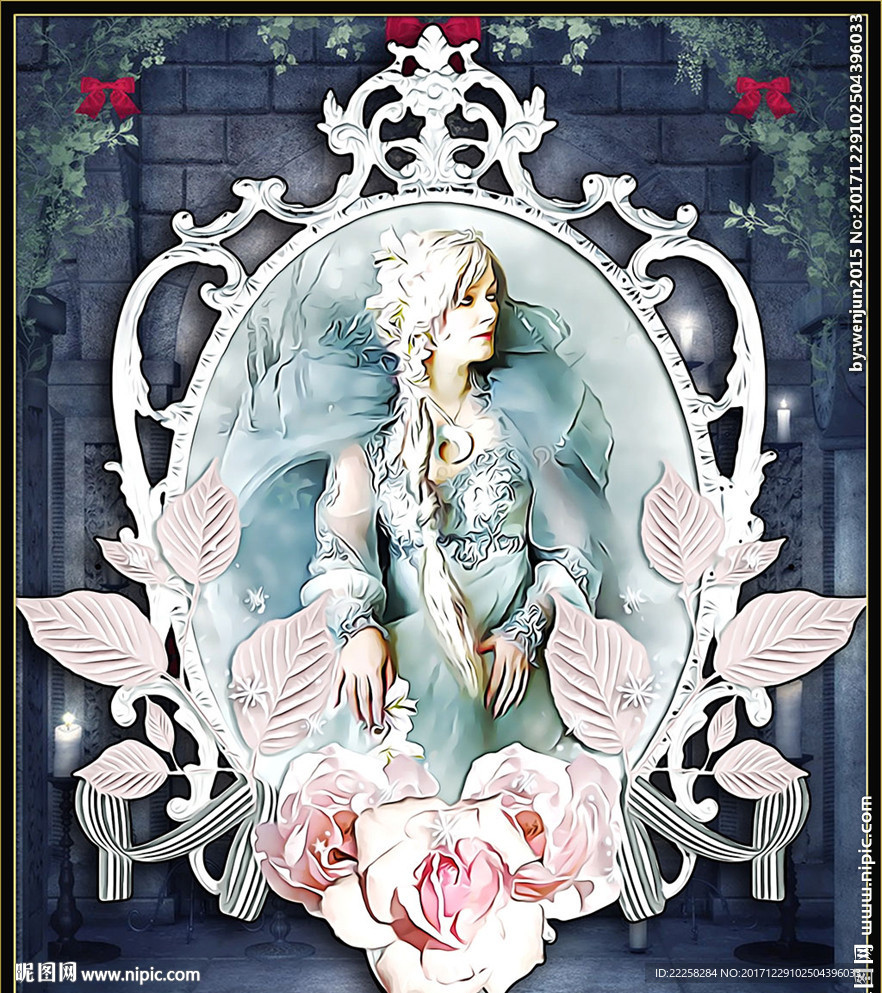 欧式美女装饰画