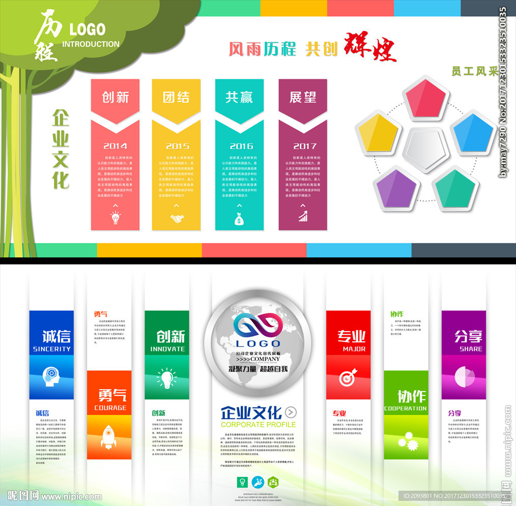 企业风采公司文化墙形象背景墙