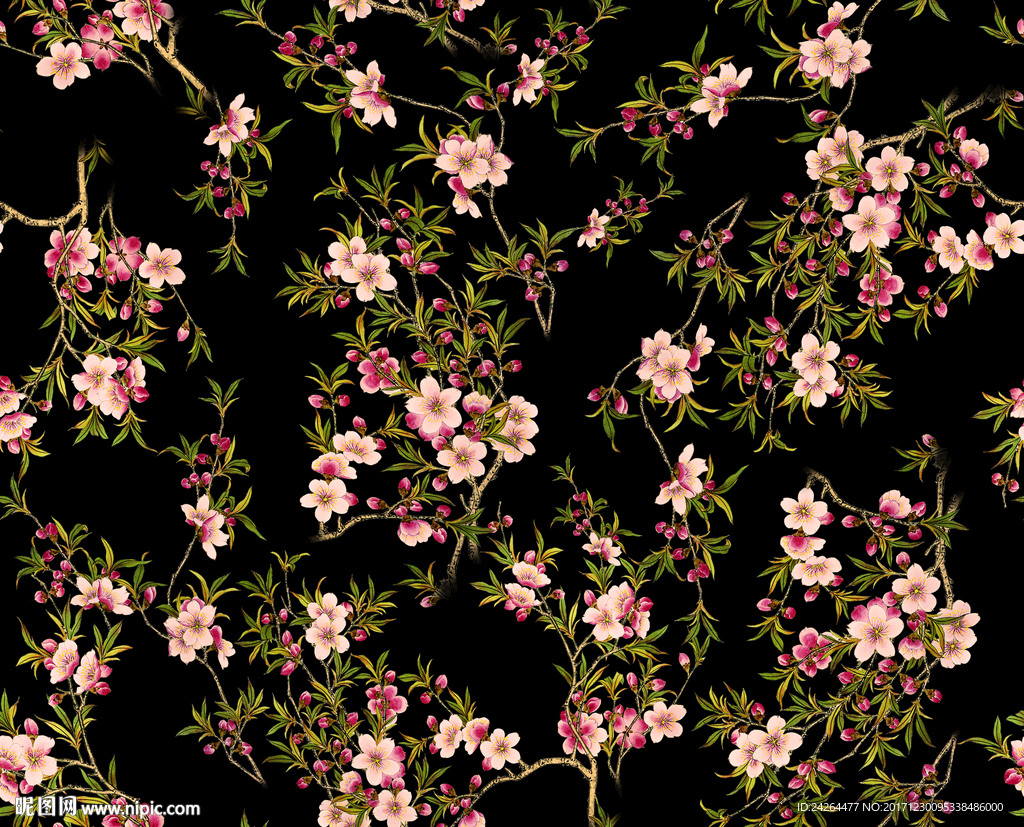数码花型 面料花 桃花