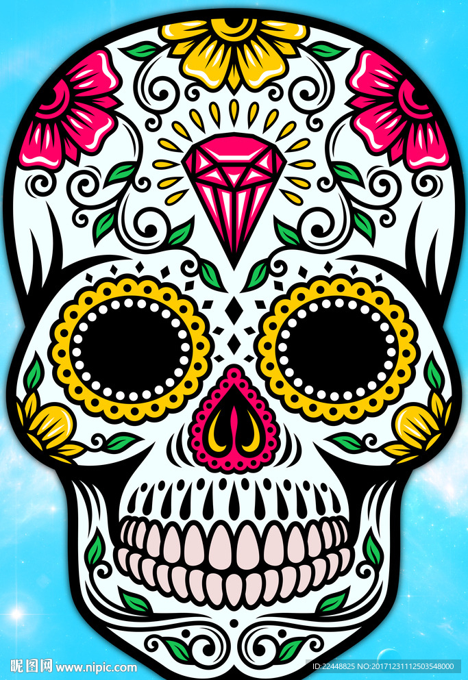 超巨大创意骷髅头艺术风形象