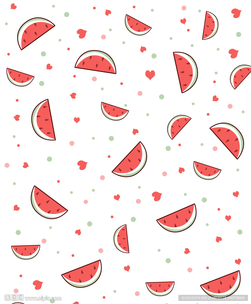 可爱西瓜海报背景图片