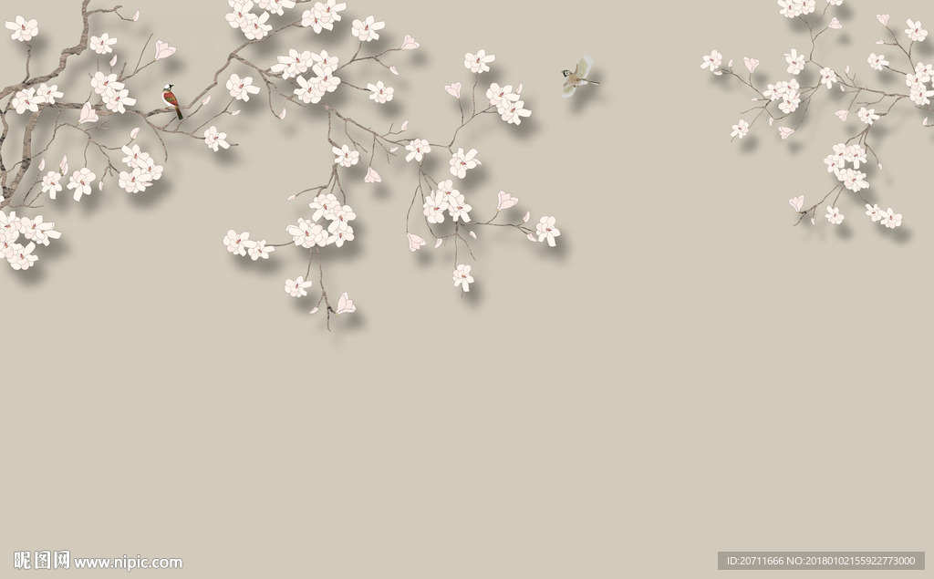 中式工笔花鸟画