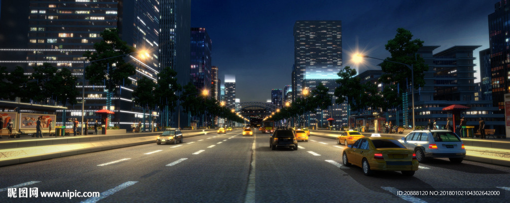 夜景公路汽车