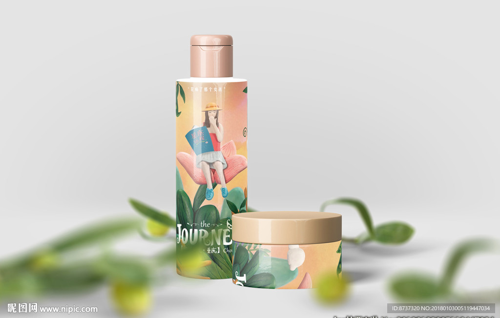 小泵装洗发水产品包装样机ps