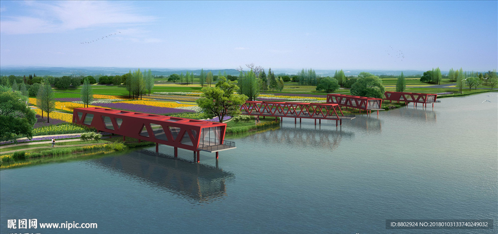 滨水景观鸟瞰图