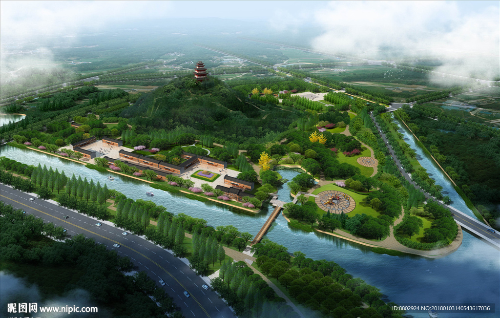 山体公园景观鸟瞰图