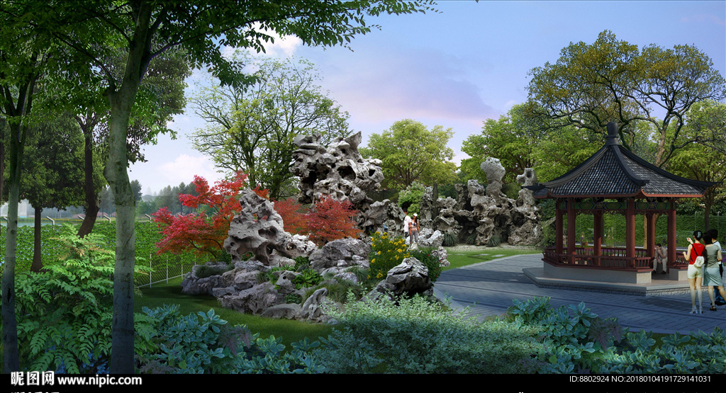 古典园林景观效果图