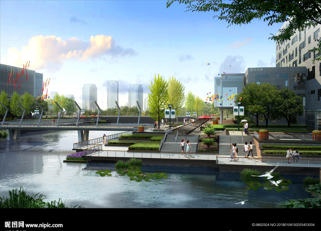 滨水景观效果图