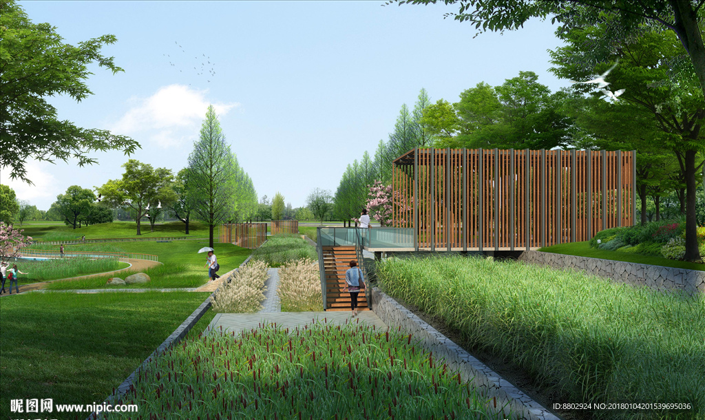 乡村公园景观效果图