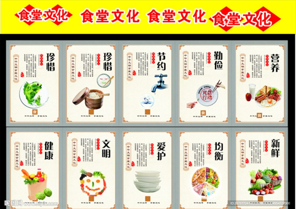 食堂文化展板10块展板设计