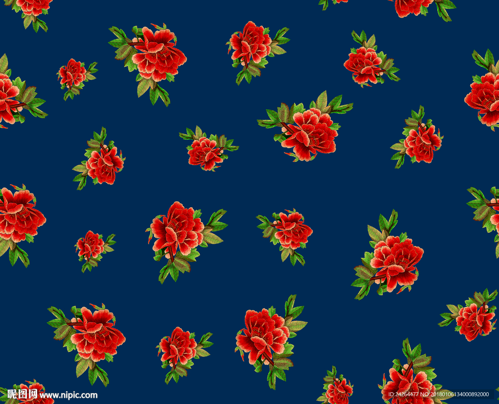 数码花型  面料花 刺绣