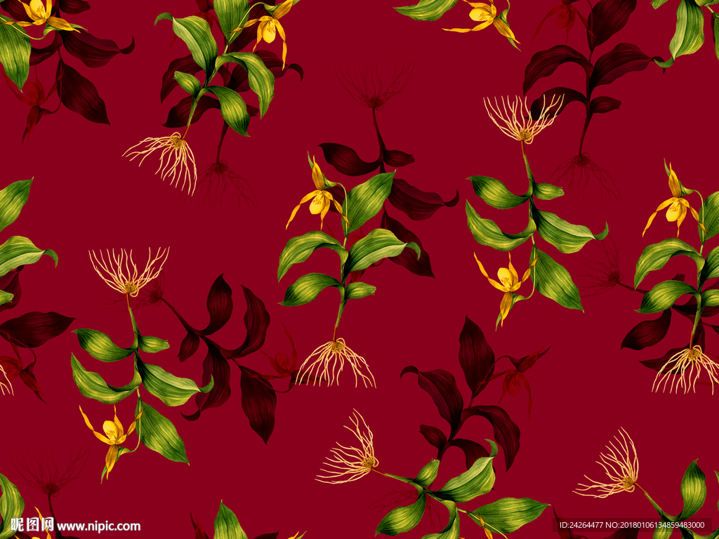 数码花型 面料服装花卉