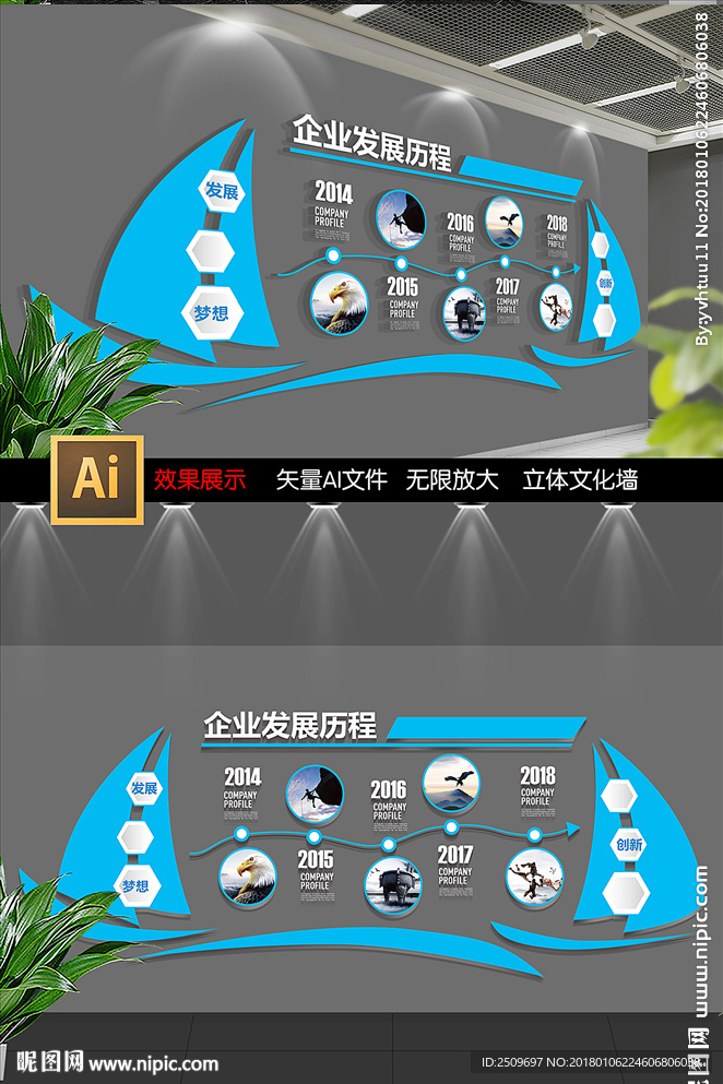 企业发展历程文化墙展板