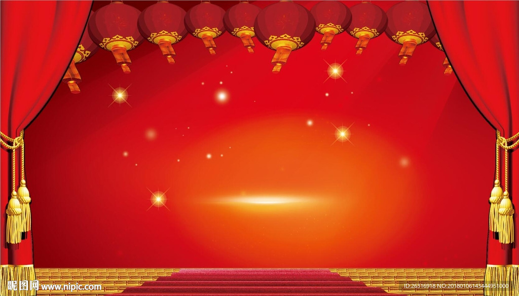 新年春节联欢晚会舞台背景