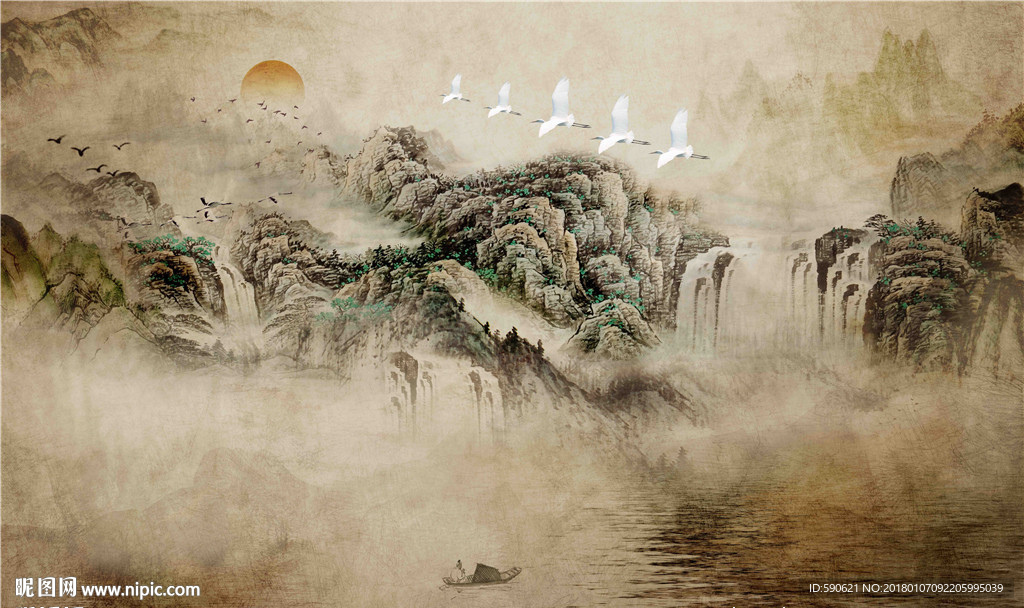 国画背景墙
