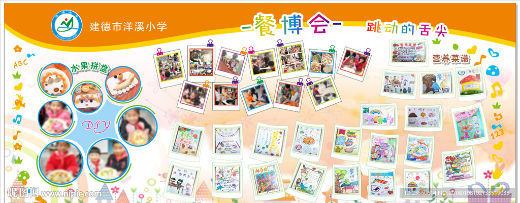 餐博会 校园展板 照片墙