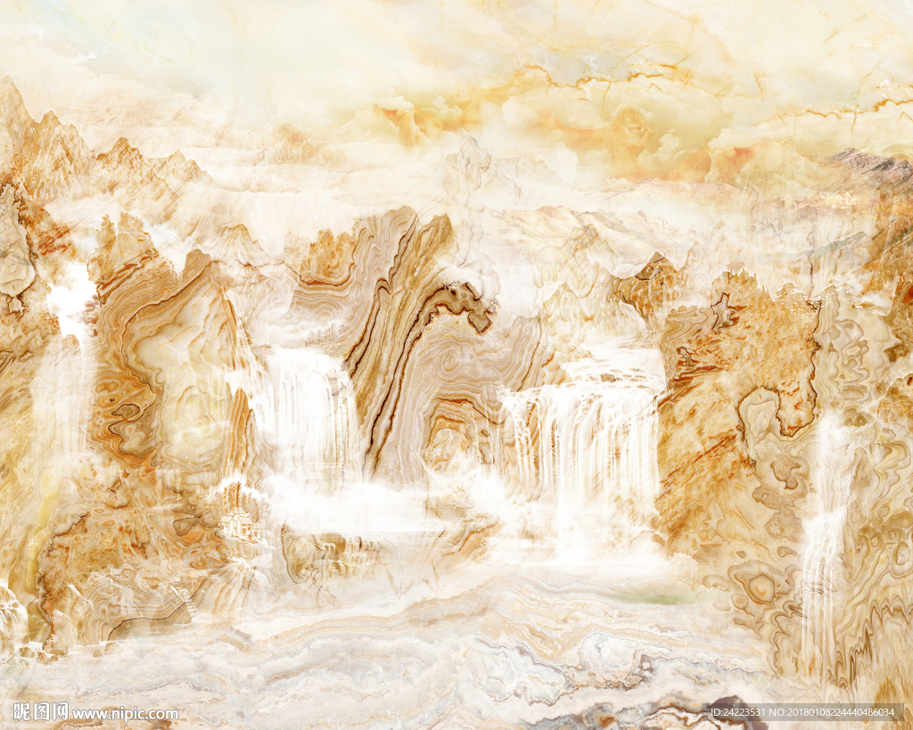 大理石纹石纹山水流水生财大理石