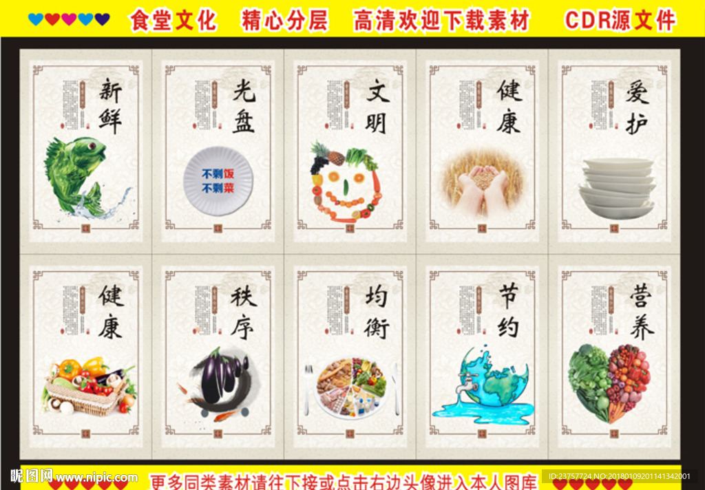 食堂文化墙10块展板
