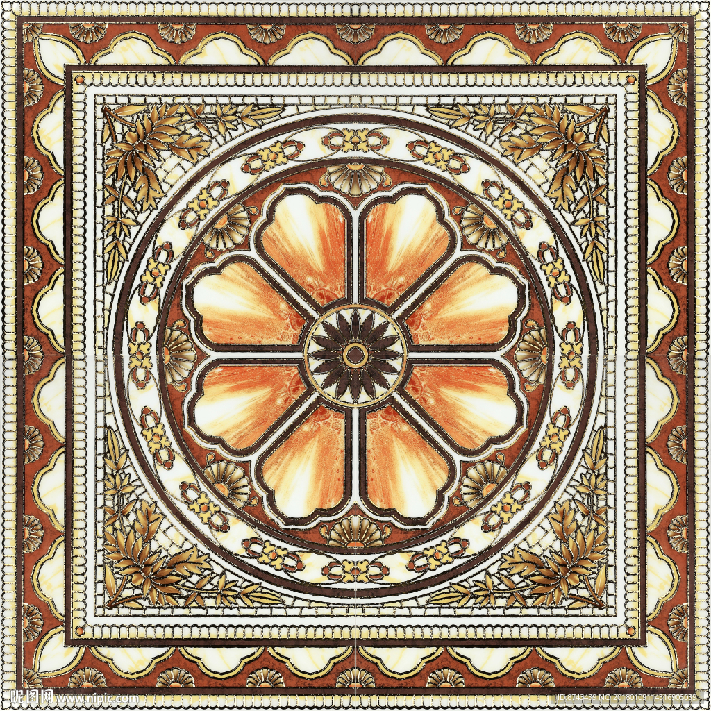 抛晶砖拼花图片