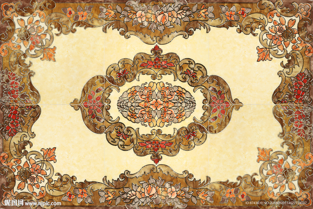 抛晶砖拼花图片