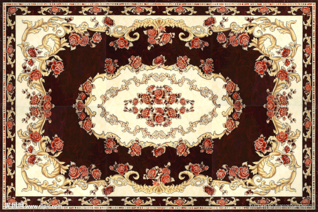 抛晶砖拼花图片