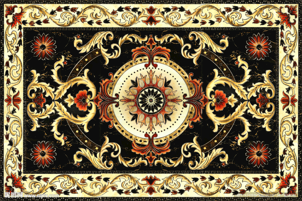 抛晶砖拼花图片