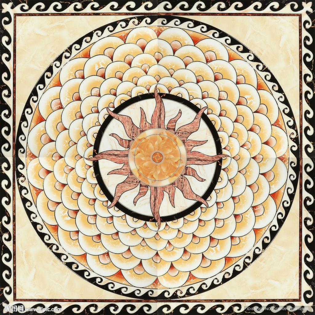 抛晶砖拼花图片