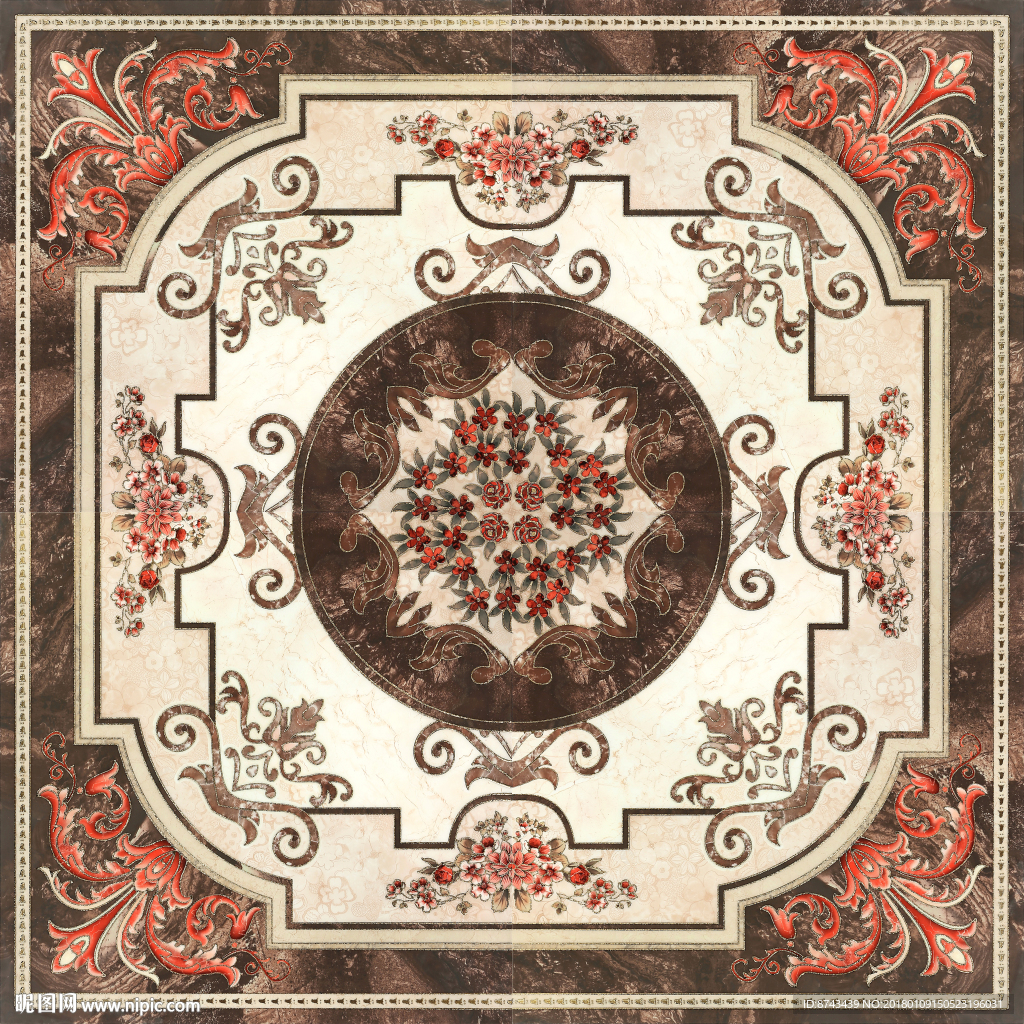 抛晶砖拼花图片